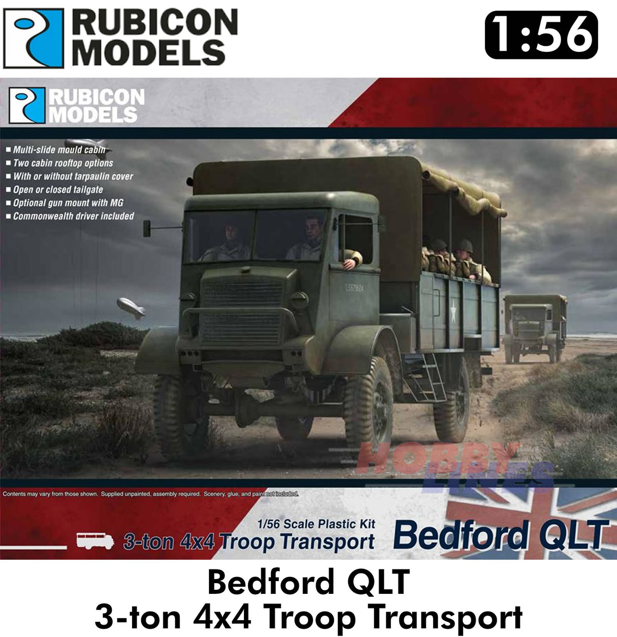Bedford QLT Troop Carrier British Armed Forces Kit 1:56 Rubicon Models 280107