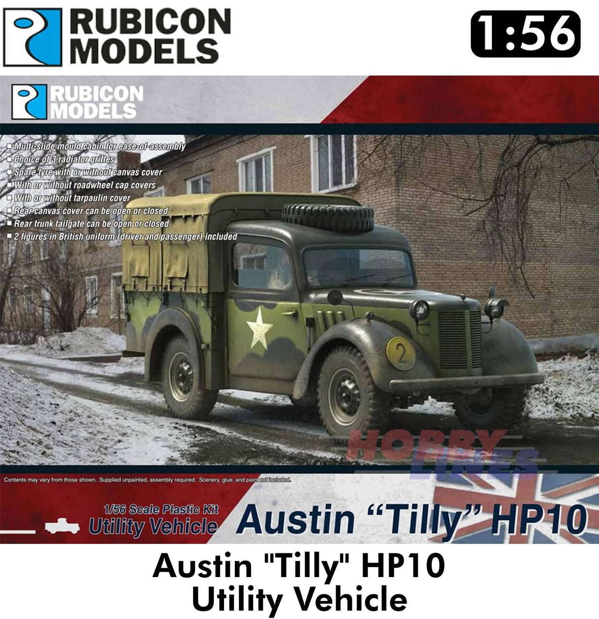 Austin Tilly HP10 Utility Vehicle British Army WWII 1:56 Rubicon Models 280110