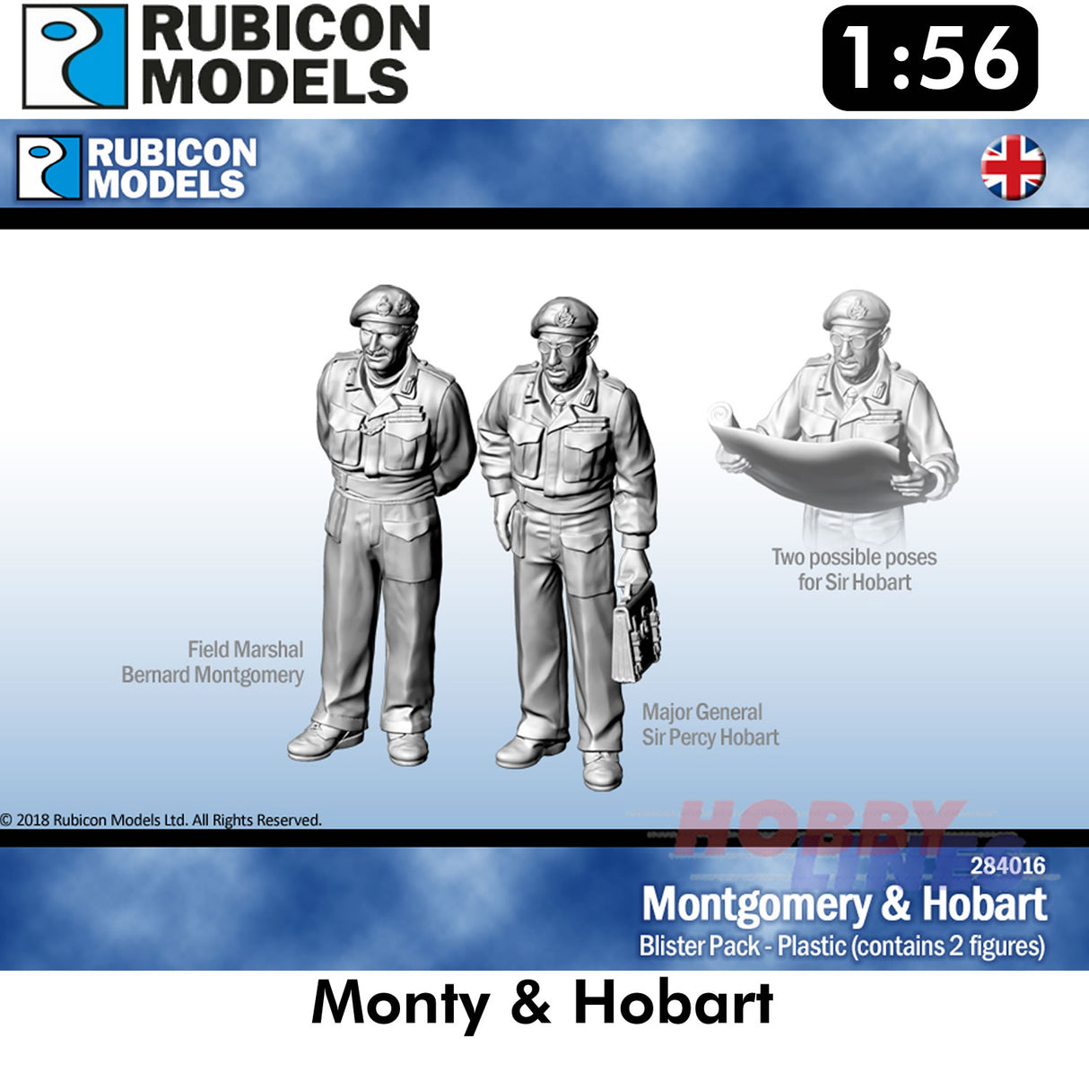 Monty & Hobart Figures Plastic Model Kit 1:56 Rubicon Models 284016
