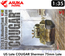 Load image into Gallery viewer, M4A3 COUGAR Sherman 75mm Late US Medium Tank WWII 1:35 kit ASUKA 35046
