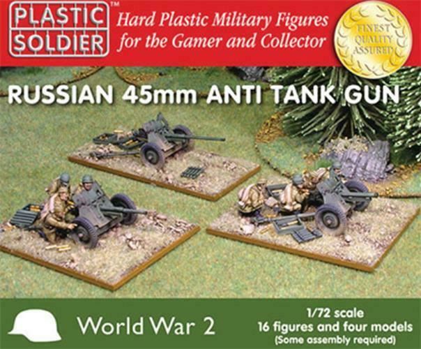 Plastic Soldier Company 1:72 WWII RUSSIAN 45MM ANTI TANK GUN Scale PSC WW2G20001