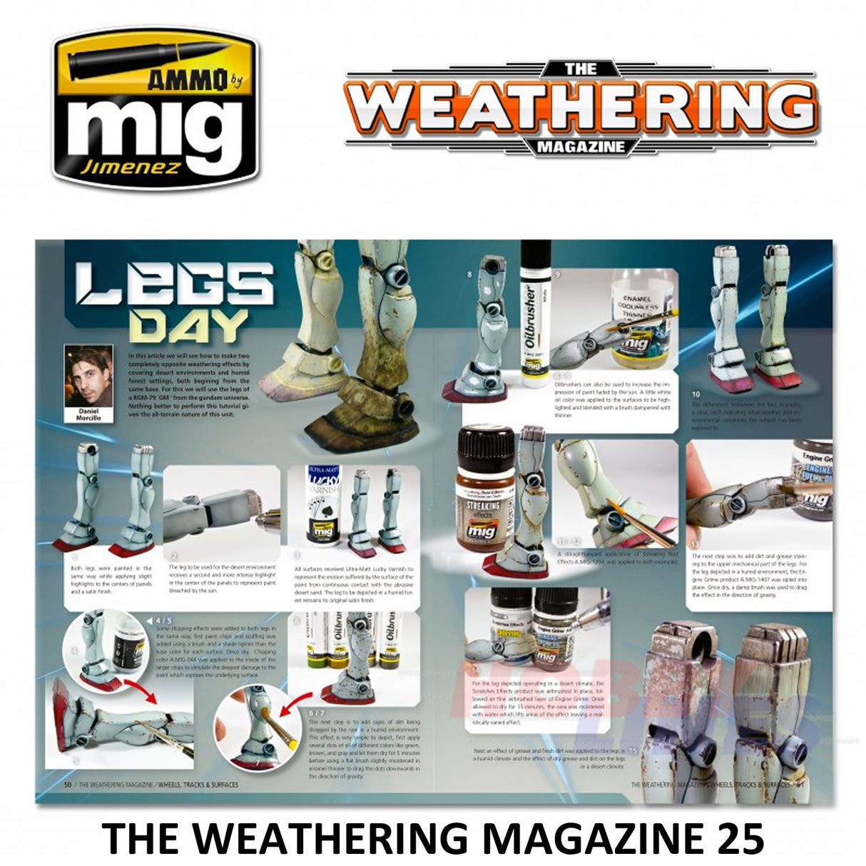 The Weathering Magazine 25 WHEELS, TRACKS & SURFACES Paperback Ammo Mig MIG4542