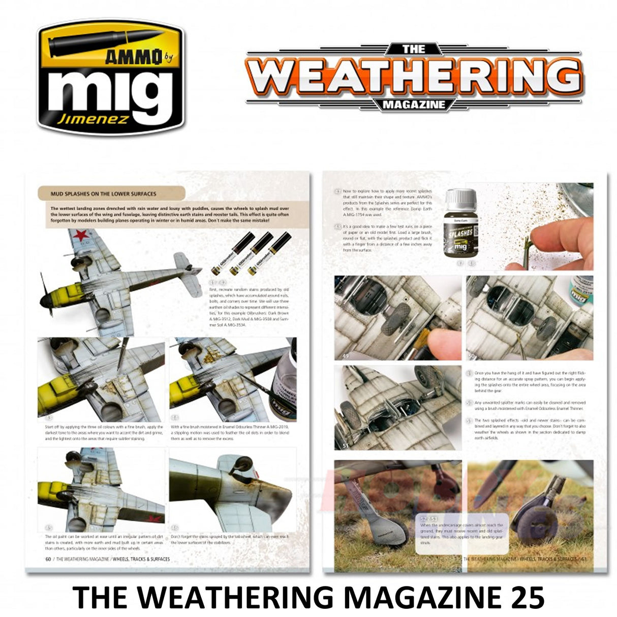 The Weathering Magazine 25 WHEELS, TRACKS & SURFACES Paperback Ammo Mig MIG4542