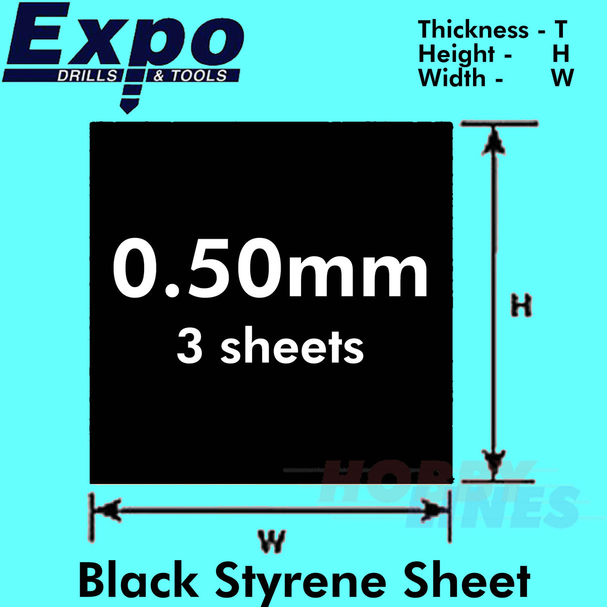 STYRENE SHEET BLACK 0.50-2.00mm 228x330mm A4 polystyrene plastic ABS Expo Tools