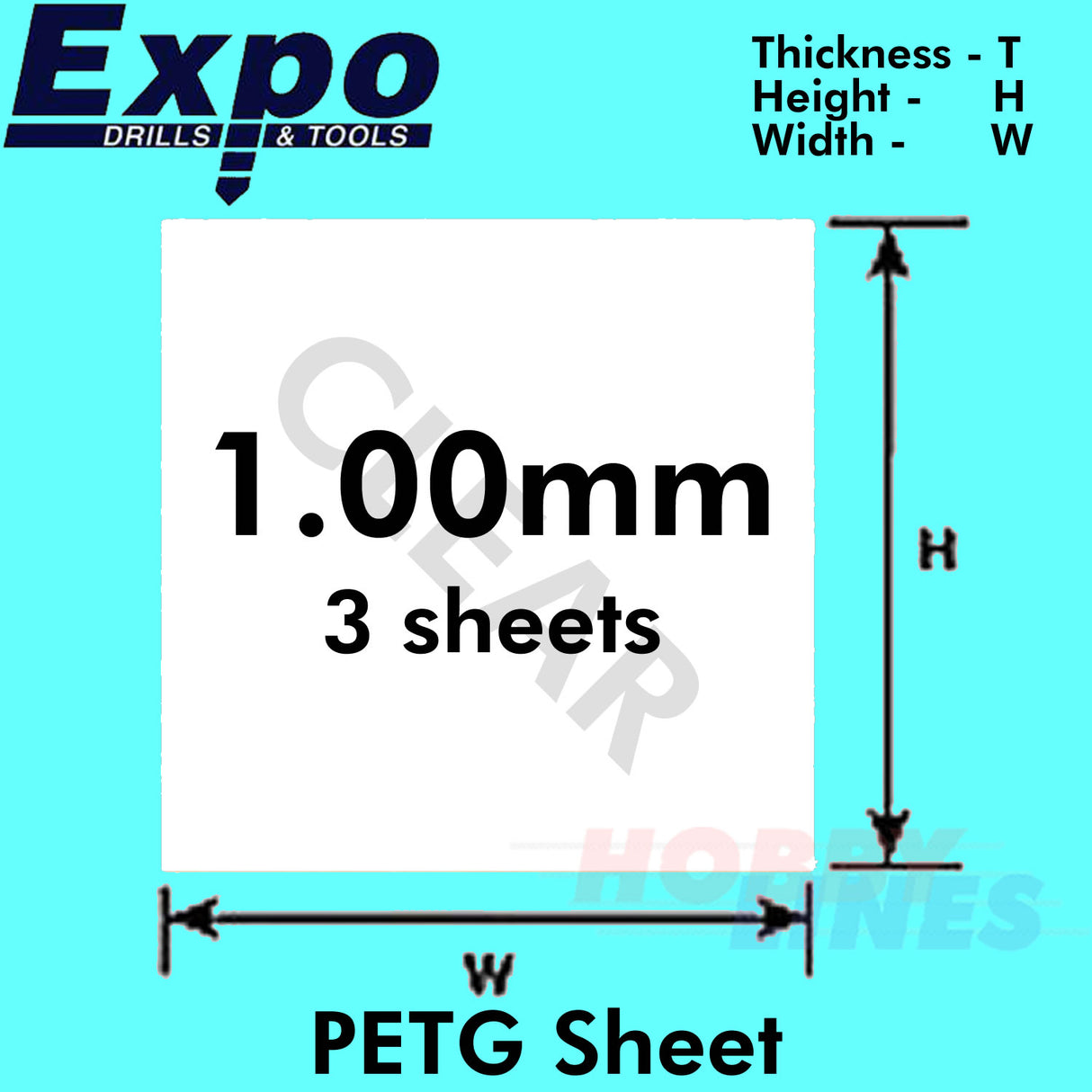 SUPER CLEAR PETG SHEET 1.0 / 1.5 / 2.0mm 9 x 13" pk 3 A4 plastic Expo Tools