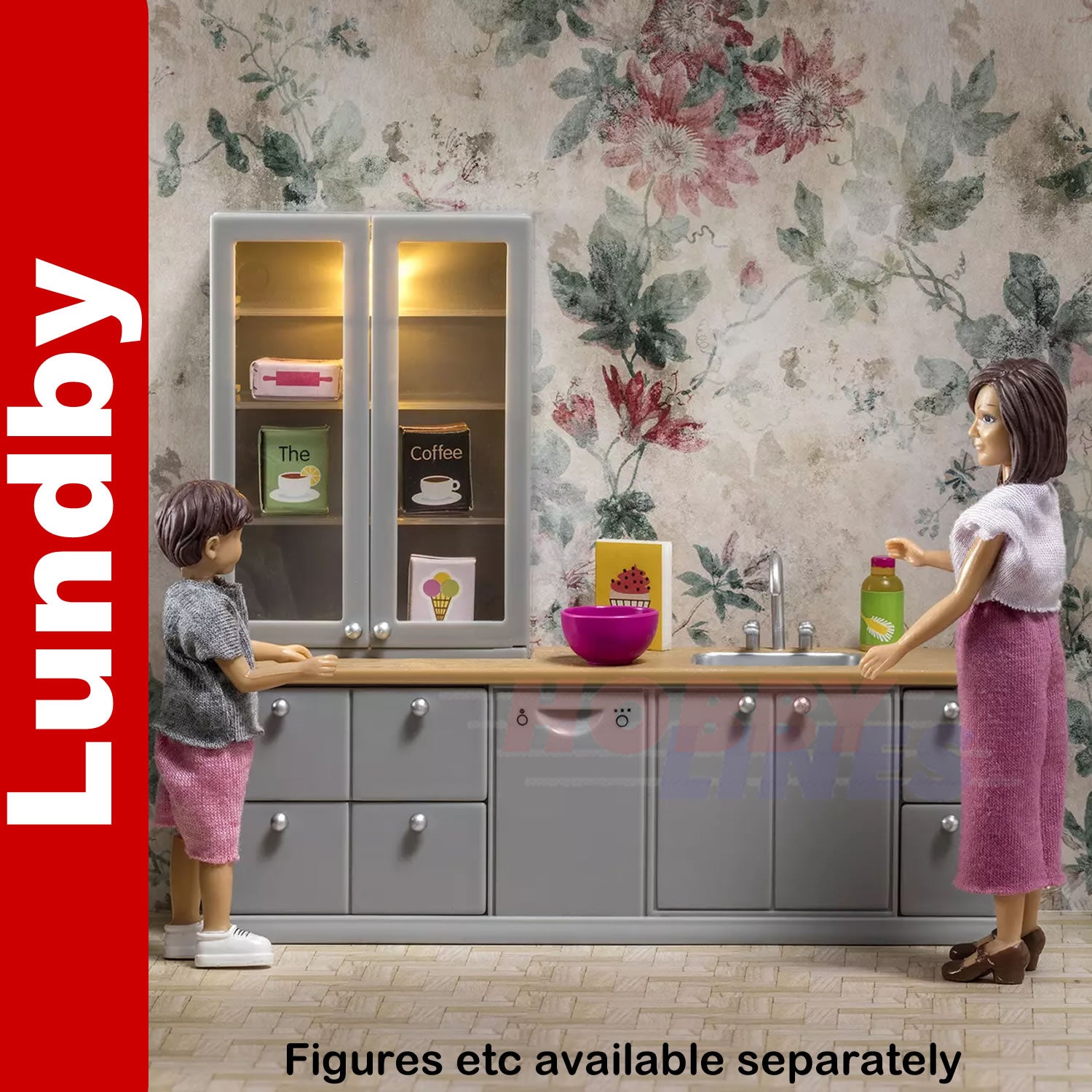 KITCHEN SINK UNIT & DISHWASHER set Doll's House 1:18th scale LUNDBY Sweden