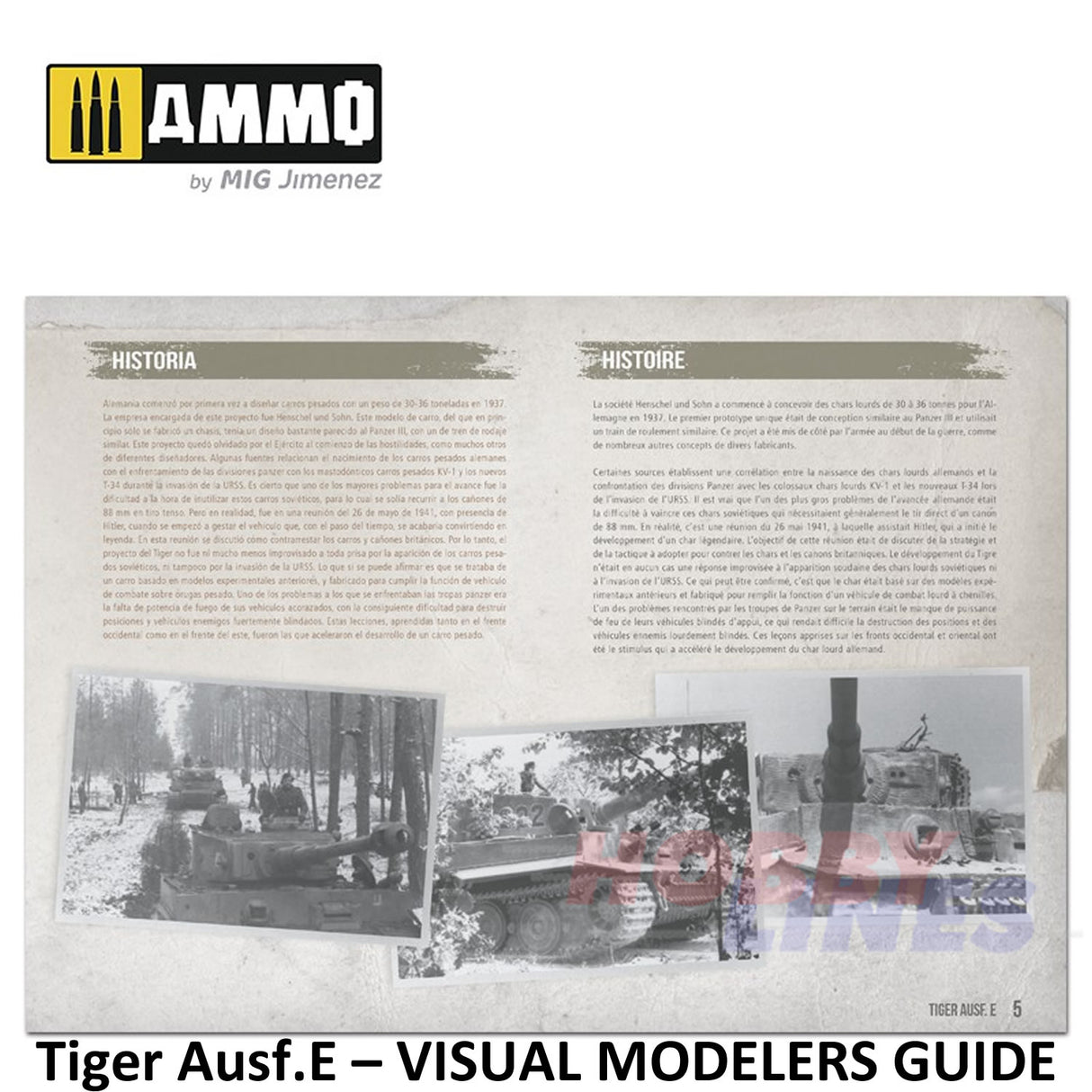 Tiger Ausf.E â VISUAL MODELERS GUIDE Book 80 pages Ammo by Mig MIG6024