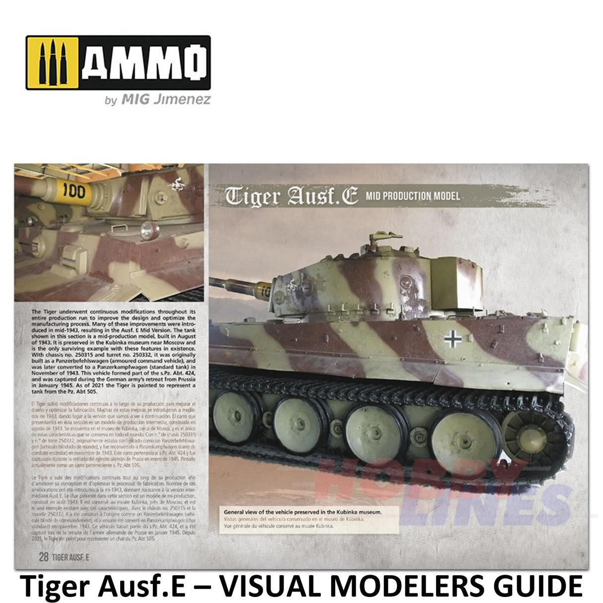 Tiger Ausf.E â VISUAL MODELERS GUIDE Book 80 pages Ammo by Mig MIG6024