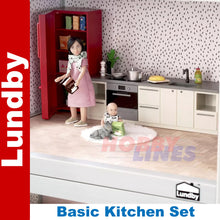 Load image into Gallery viewer, Basic KITCHEN SET Dolls House 1:18th scale LUNDBY Sweden
