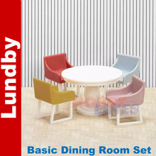 Load image into Gallery viewer, Basic DINING ROOM SET Dolls House 1:18th scale LUNDBY Sweden
