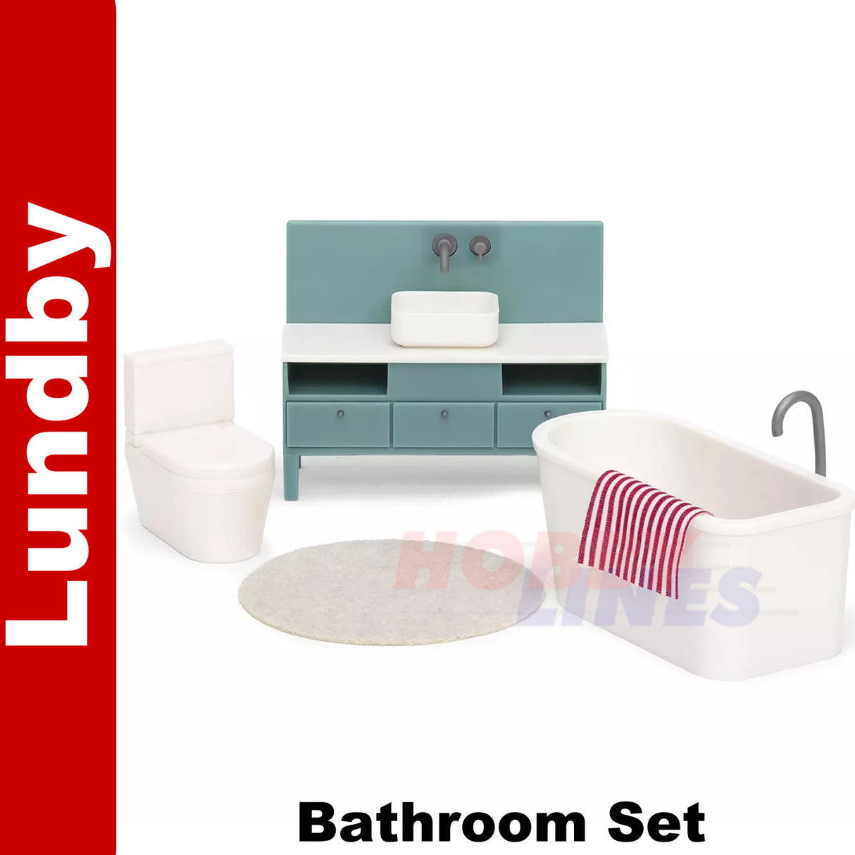 Basic BATHROOM SET Doll's House 1:18th scale LUNDBY Sweden 60-3068-00