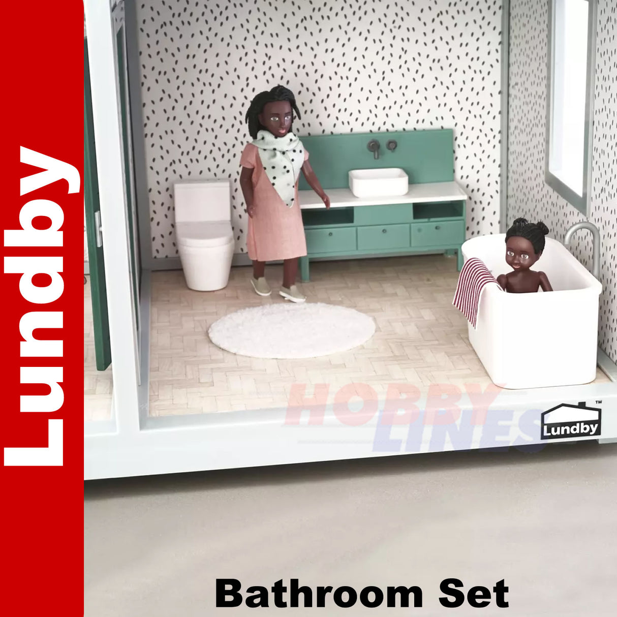 Basic BATHROOM SET Doll's House 1:18th scale LUNDBY Sweden 60-3068-00