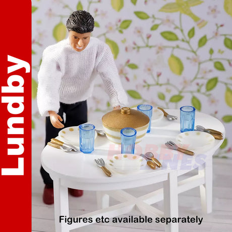 DINNER SERVICE Dining Table Setting Dolls House 1:18th scale LUNDBY Sweden
