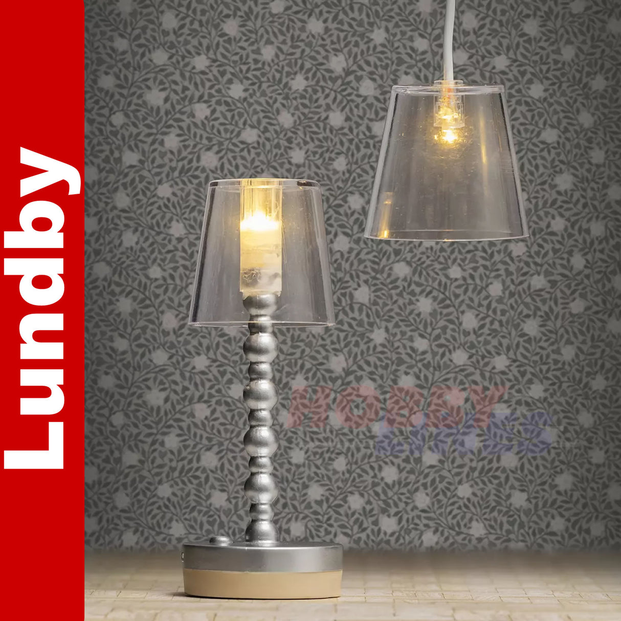 FLOOR & CEILING LAMP working house lights Dolls House 1:18th scale LUNDBY Sweden