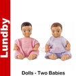 BABIES Baby Figures in rompers Nursery Doll's House 1:18th scale LUNDBY Sweden