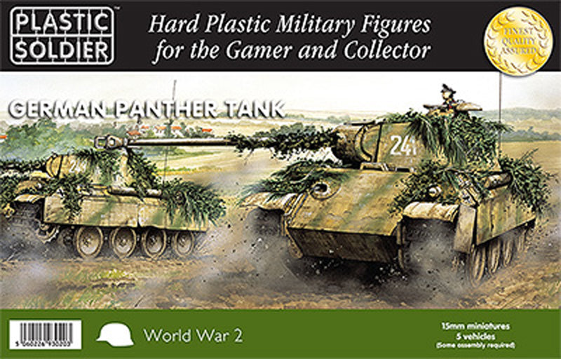 Plastic Soldier 15MM WW2V15012 German PANTHER Tank AUSF D A & G WW2