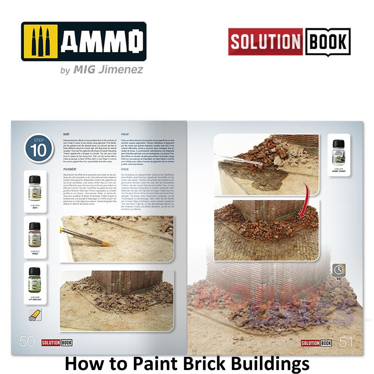 How to Paint Brick Buildings Colors & Weathering Solution Book Ammo Mig MIG6510