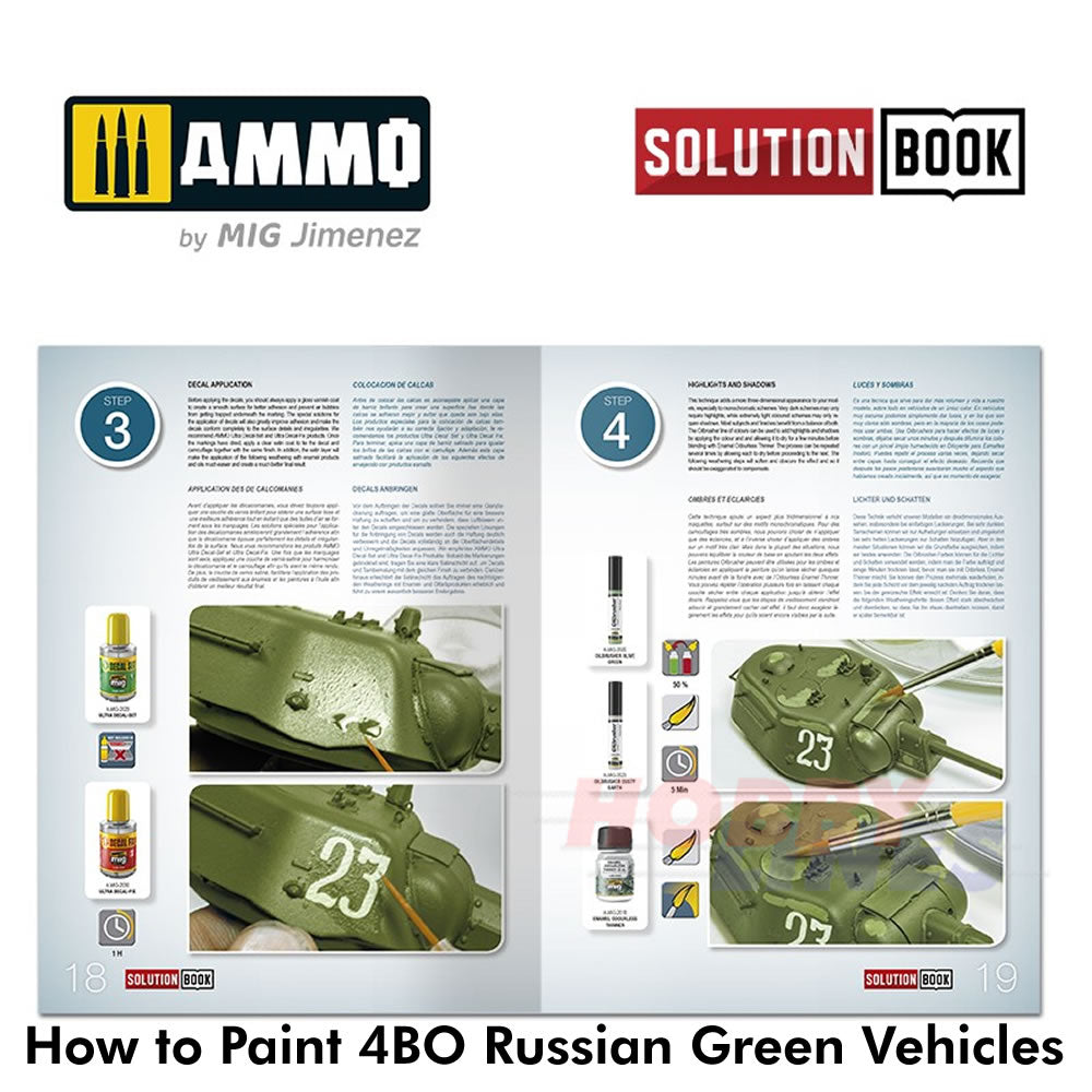 HOW TO PAINT 4bo Russian Green Vehicles Tanks SOLUTION BOOK Ammo by Mig MIG6600