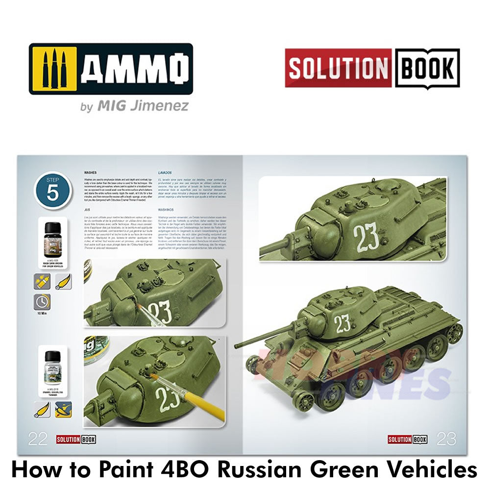 HOW TO PAINT 4bo Russian Green Vehicles Tanks SOLUTION BOOK Ammo by Mig MIG6600