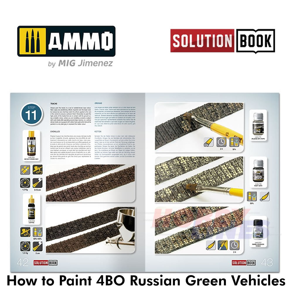 HOW TO PAINT 4bo Russian Green Vehicles Tanks SOLUTION BOOK Ammo by Mig MIG6600