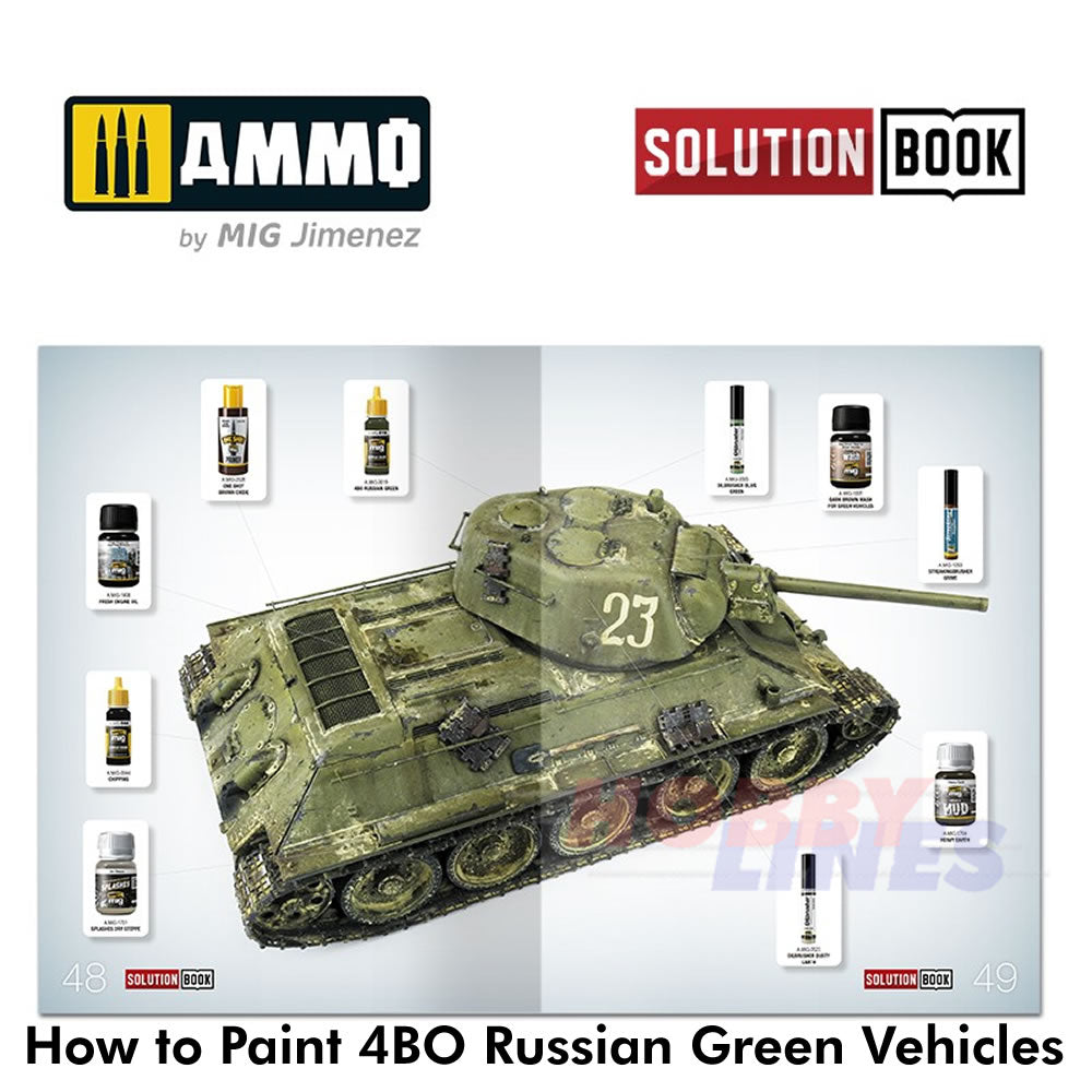 HOW TO PAINT 4bo Russian Green Vehicles Tanks SOLUTION BOOK Ammo by Mig MIG6600
