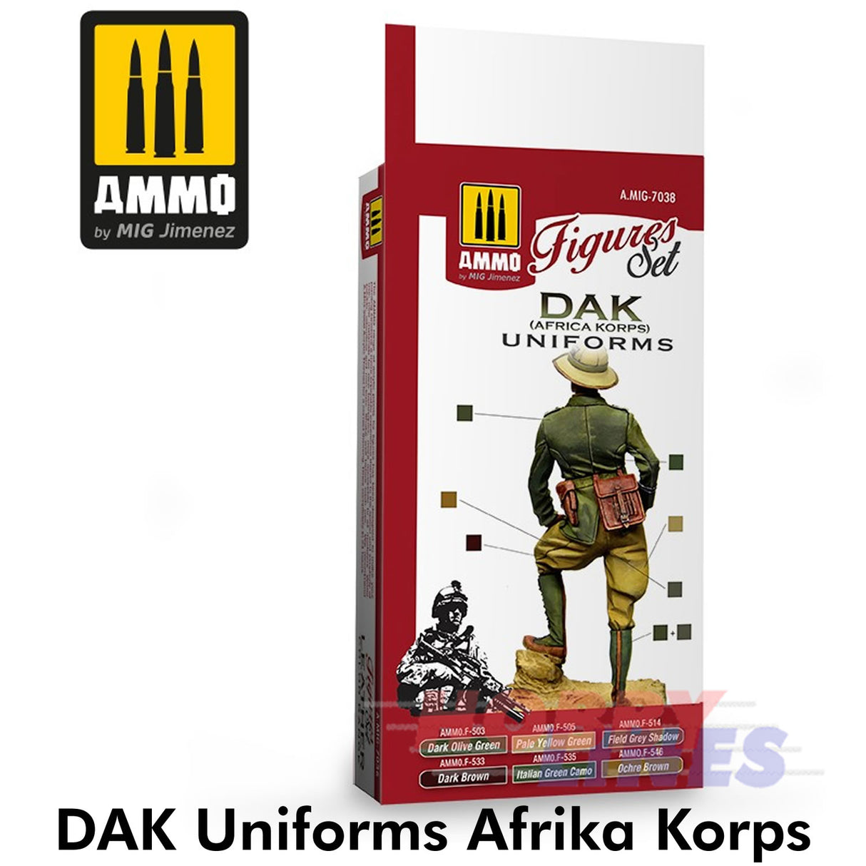 GERMAN DAK UNIFORMS Afrika Korps UNIFORMS SET Paint Modelling AMMO Mig Mig7038