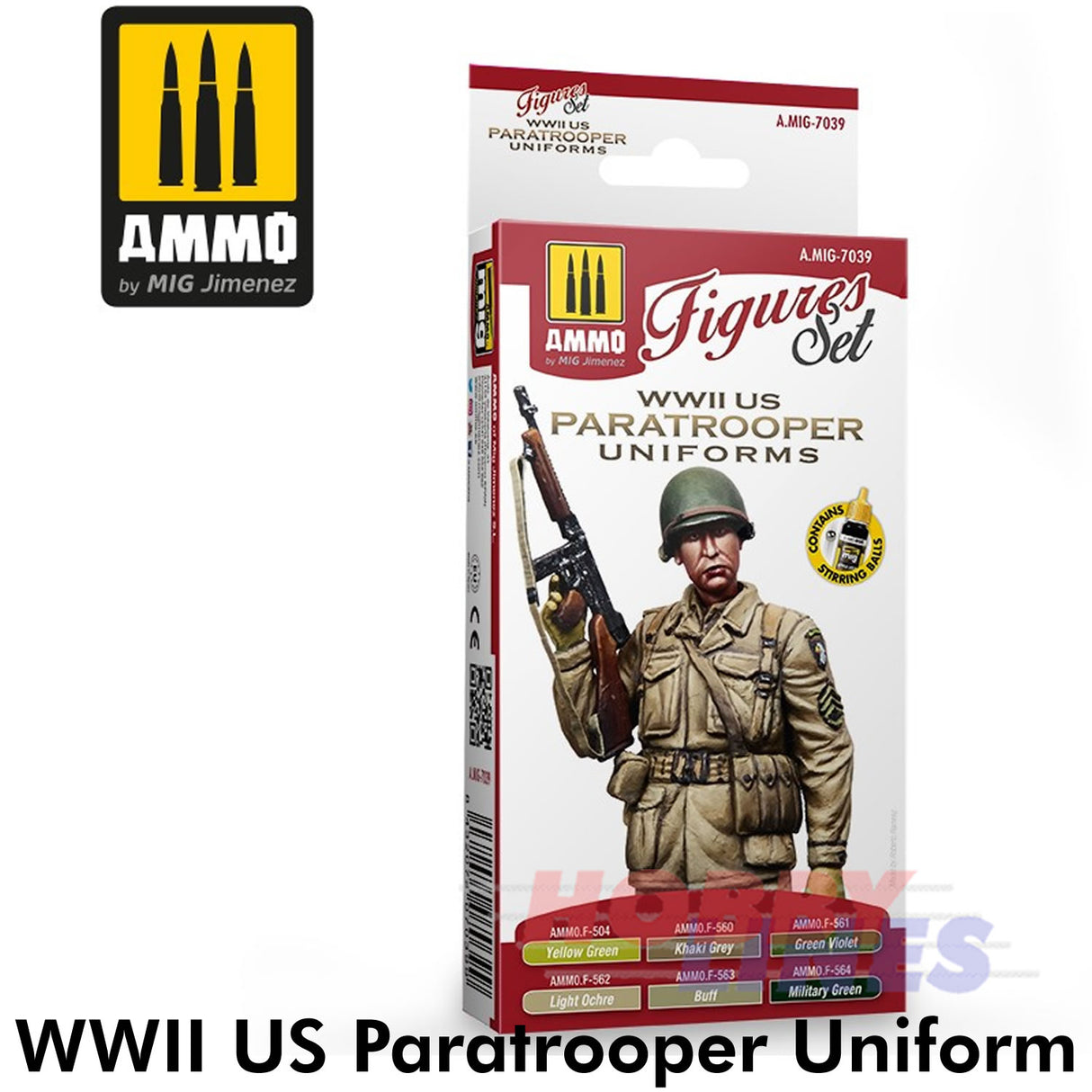 WWII US PARATROOPERS UNIFORMS SET Paint Modelling AMMO Mig Mig7039