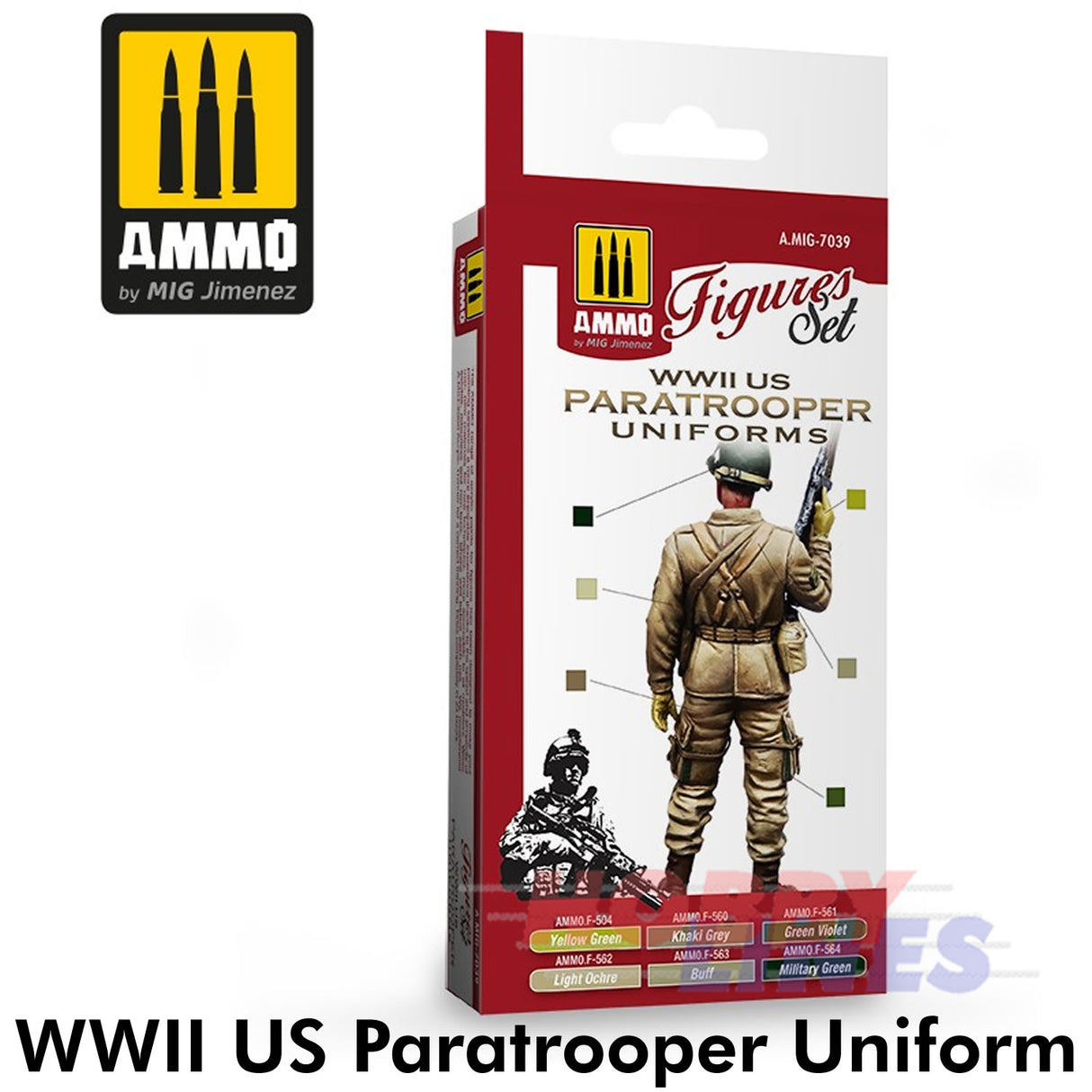 WWII US PARATROOPERS UNIFORMS SET Paint Modelling AMMO Mig Mig7039