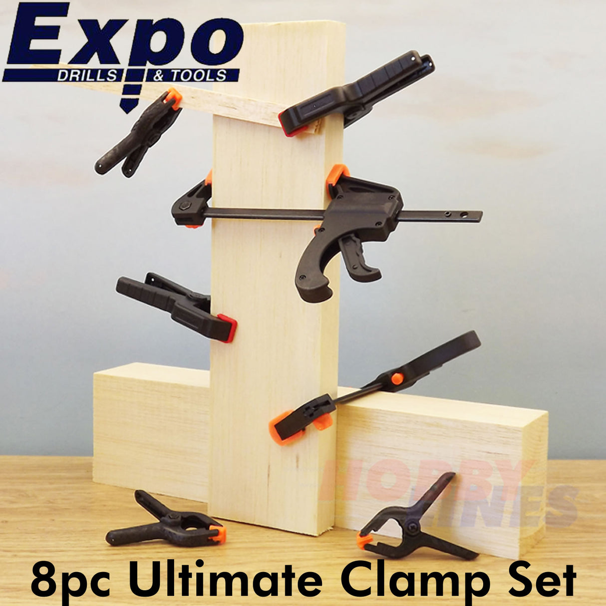 Clamp Set Modellers Ultimate 8 piece set Tool kit Expo Tools 71020