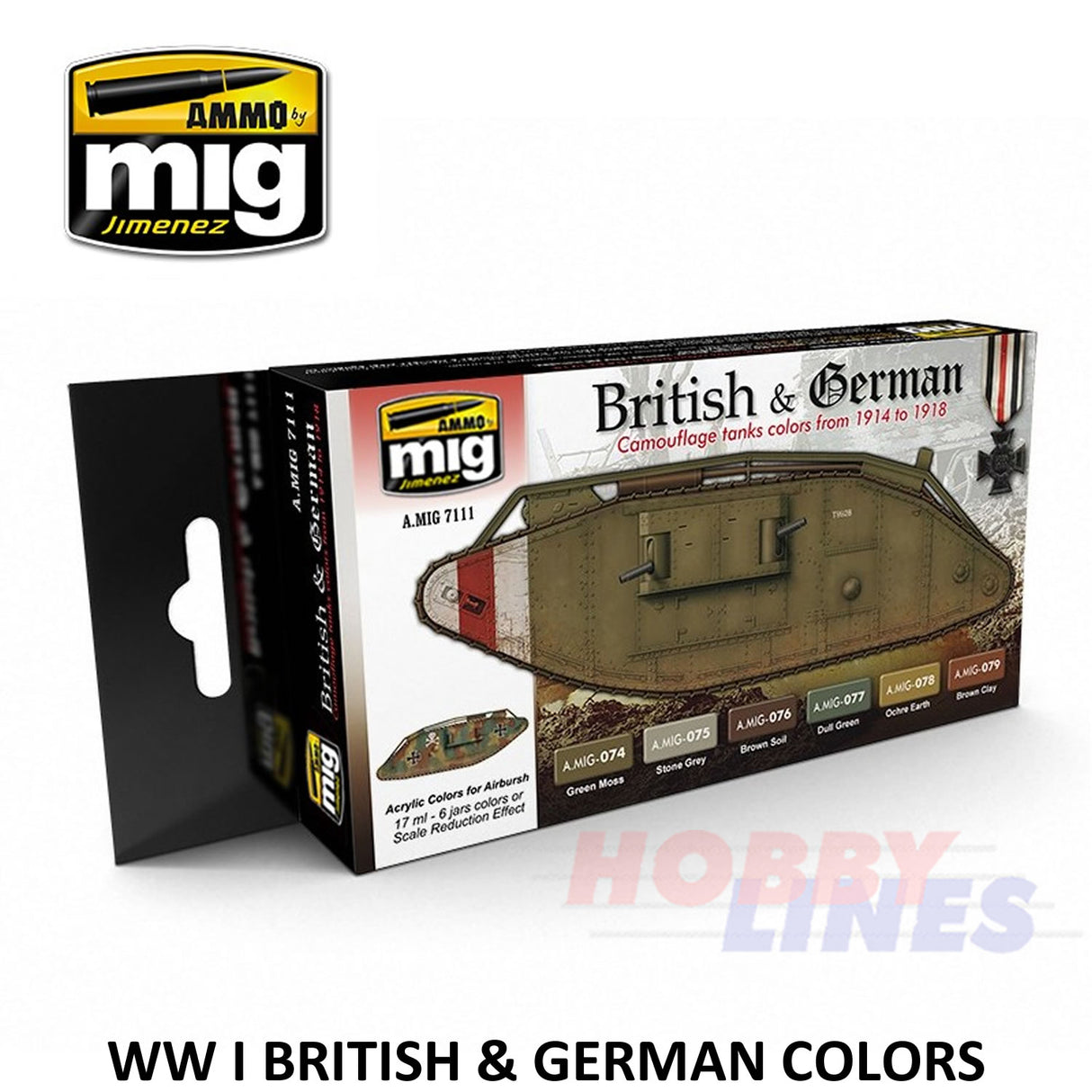 AMMO By Mig Jimenez Mig7111 WWI BRITISH & GERMAN ACRYLIC PAINTS Paint Modelling