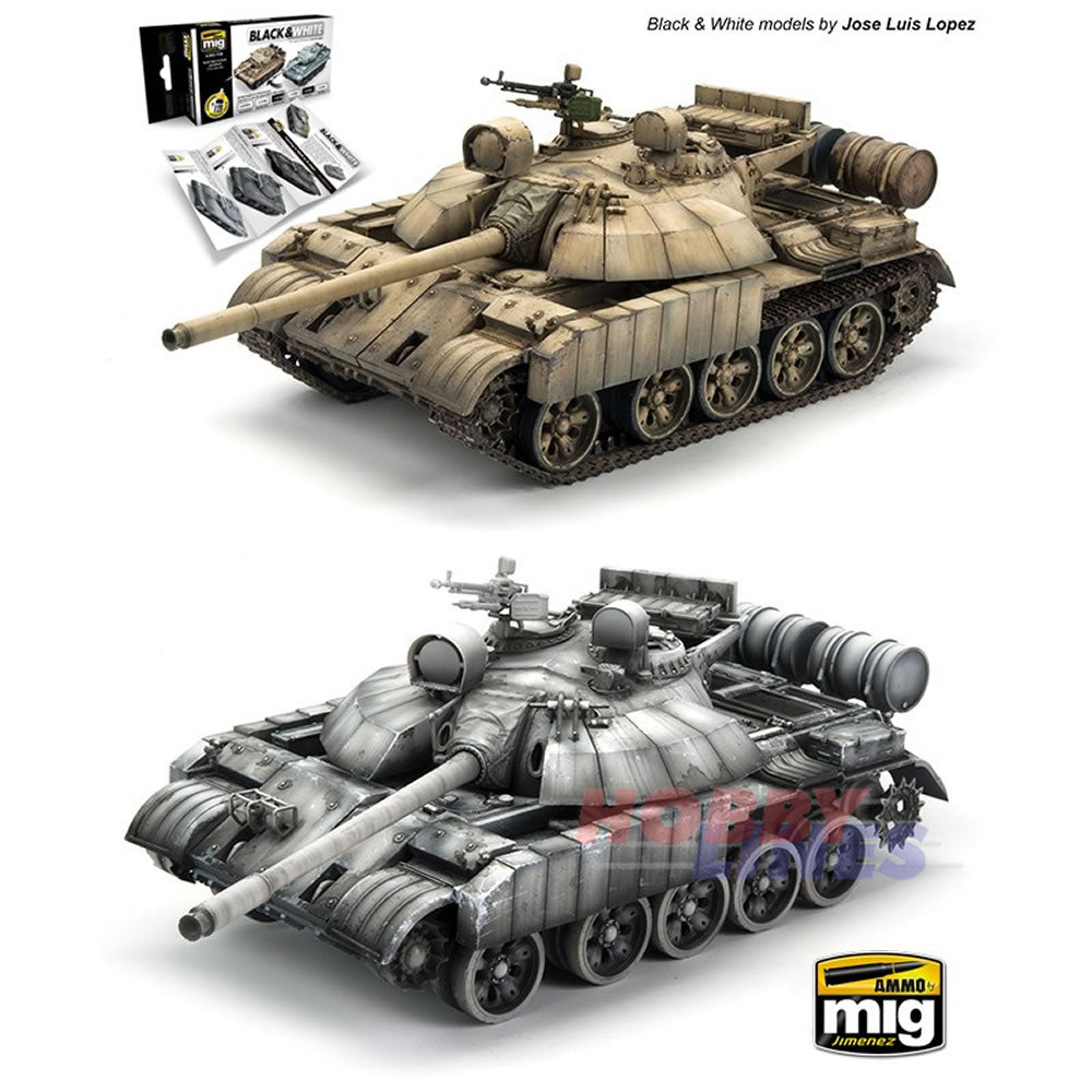BLACK & WHITE TECHNIQUE Acrylic Paint Set AMMO By Mig Jimenez Mig7128