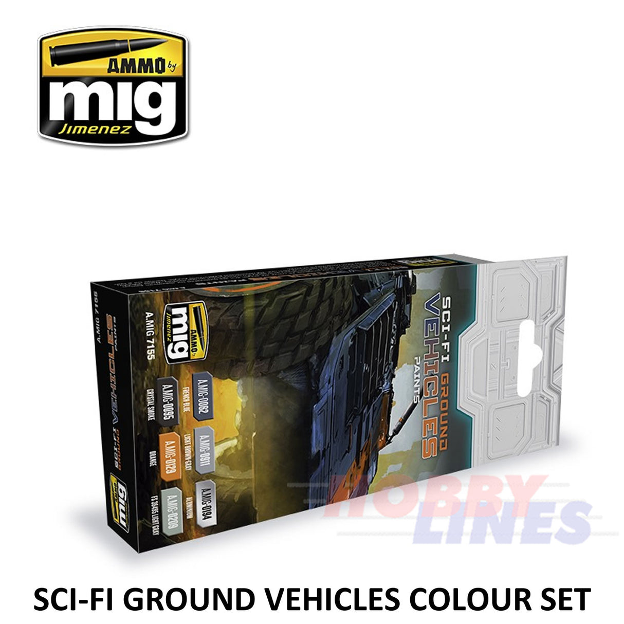SCI-FI GROUND VEHICLES Acrylic Colours Set. 6 jars 17mL AMMO Mig Jimenez Mig7155