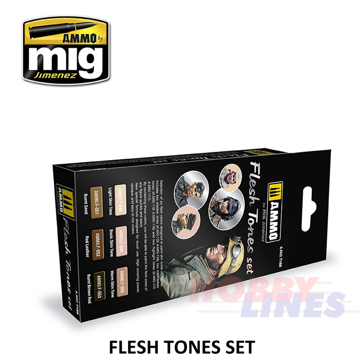 AMMO By Mig Jimenez Mig7168 FLESH TONES ACRYLIC PAINT SET Modelling