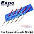 Diamond File Set 5pc Miniature Expo Tools Mini Files Round Square 72517