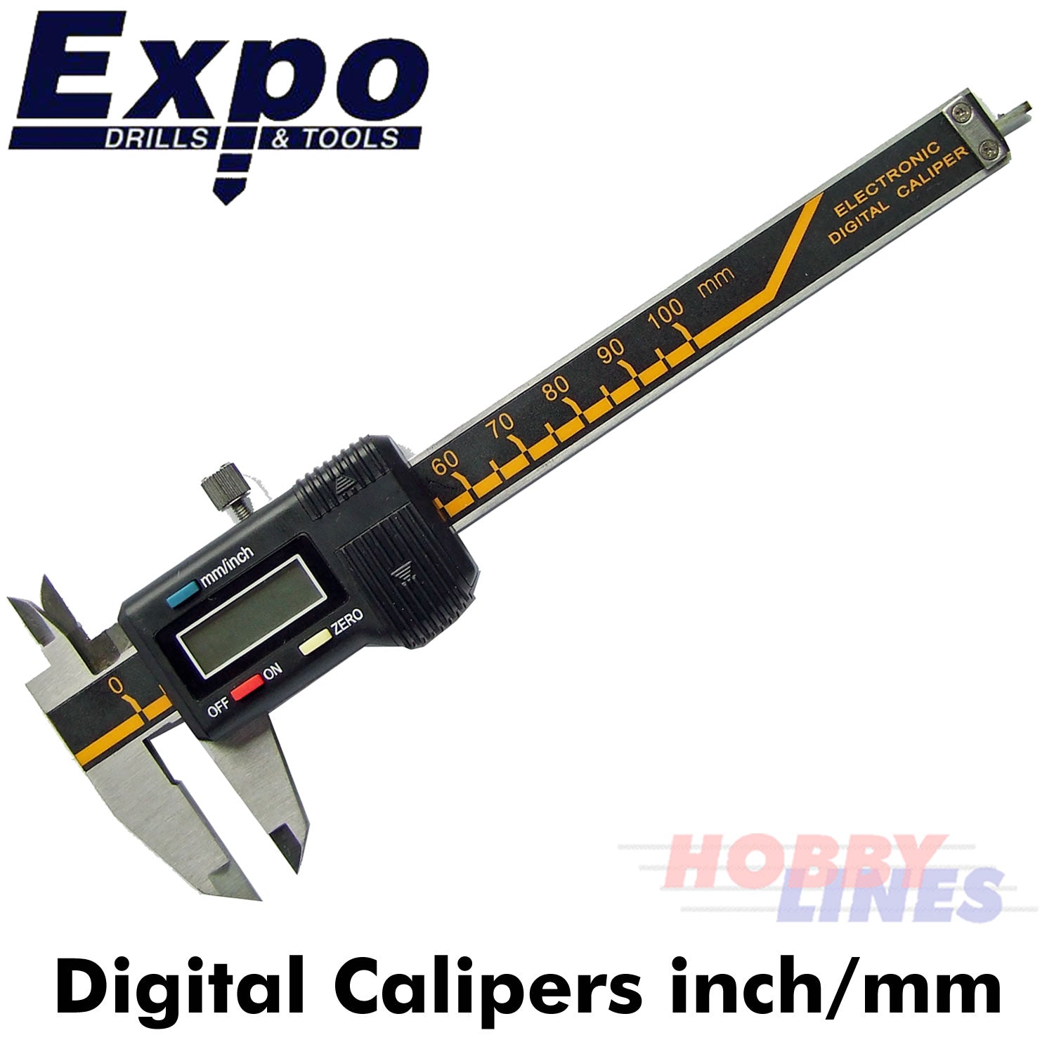 Digital Caliper 4 Inch Electronic Metric LCD Display & Imperial Expo Tools 74033