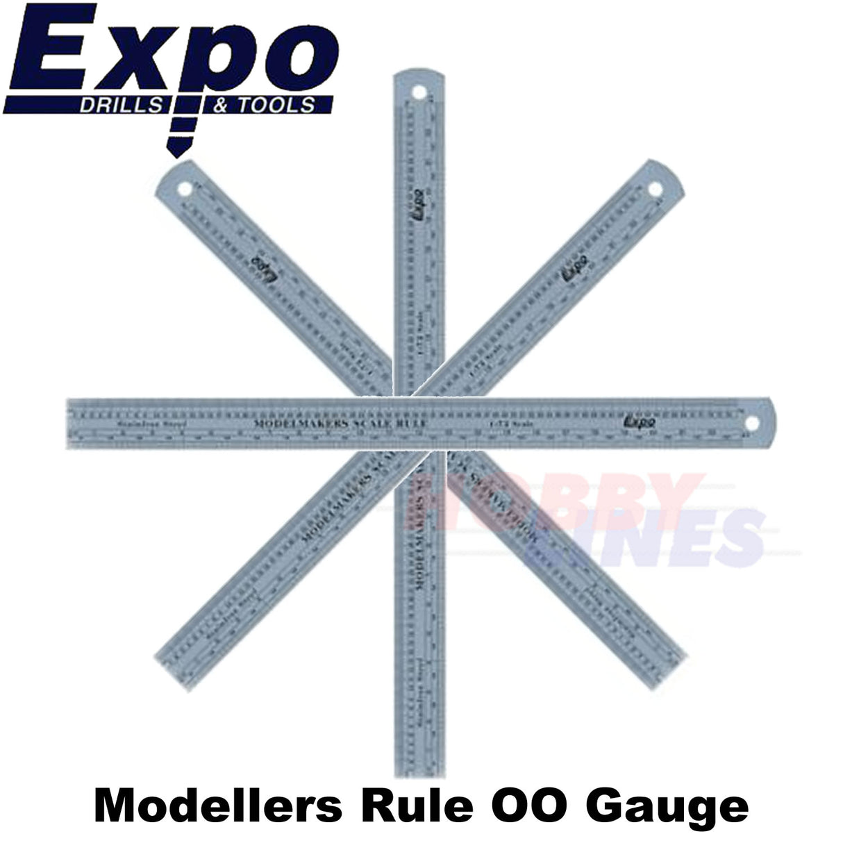 Modellers Scale Rule OO Gauge 4mm Metric Imperial Stainless Steel Expo 74104