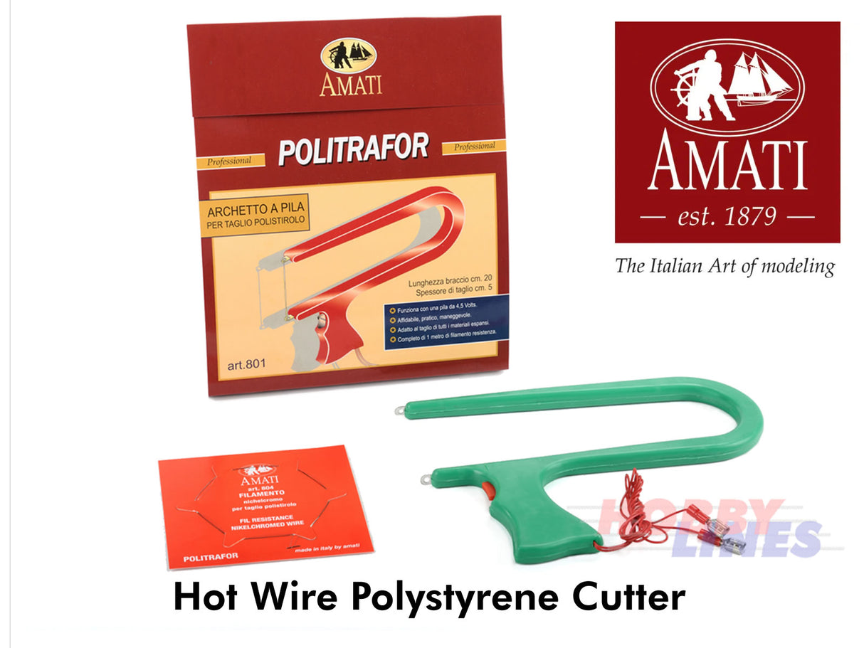 Hot Wire CUTTER POLYSTYRENE FOAM tool / replacemnt wire / battery AMATI 801