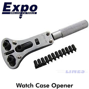 Watch Case Opener & Bits Adjustable Back Remover Wrench Cover Expo Tools 74385