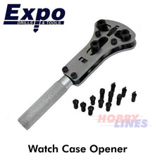 Load image into Gallery viewer, Watch Case Opener &amp; Bits Adjustable Back Remover Wrench Cover Expo Tools 74385

