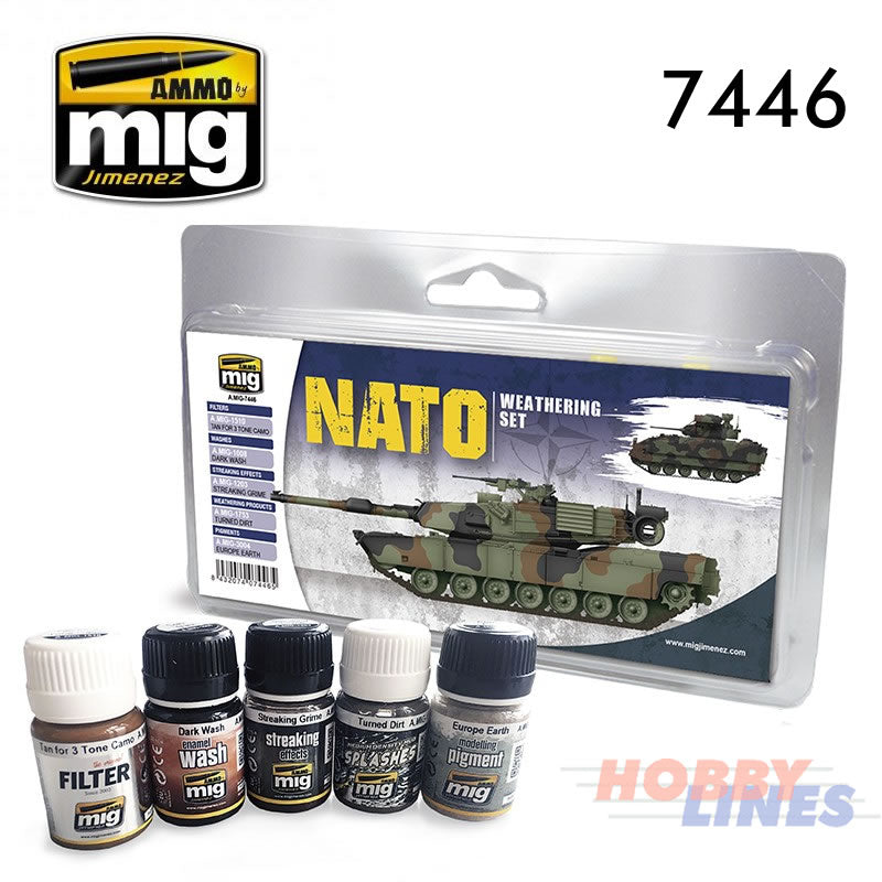 NATO WEATHERING SET PAINT Colours AMMO By Mig Jimenez Mig7446