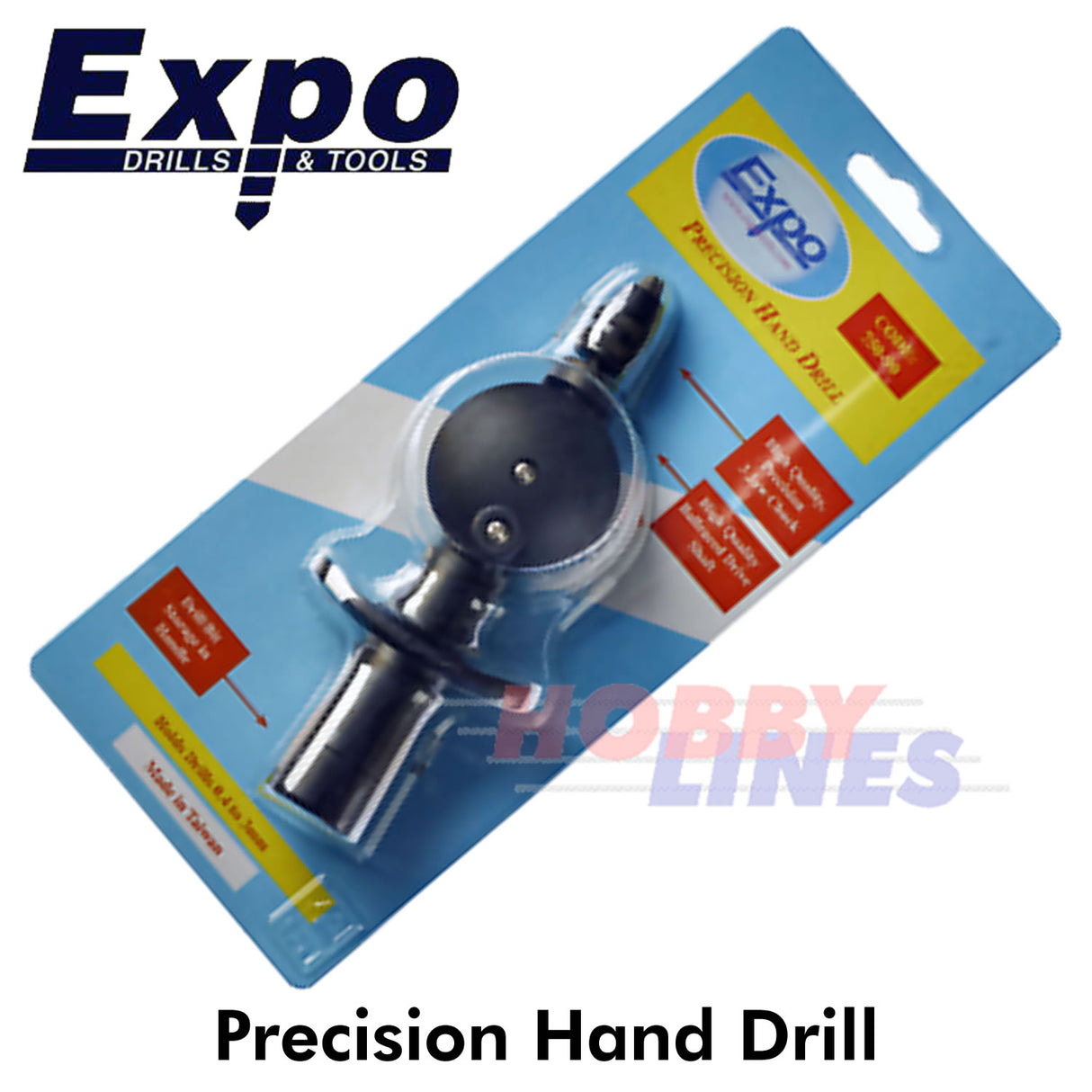 Precision Hand Drill Mini Jacobs Chuck 0.4-3mm Craft Model Tool Expo Tools 75090
