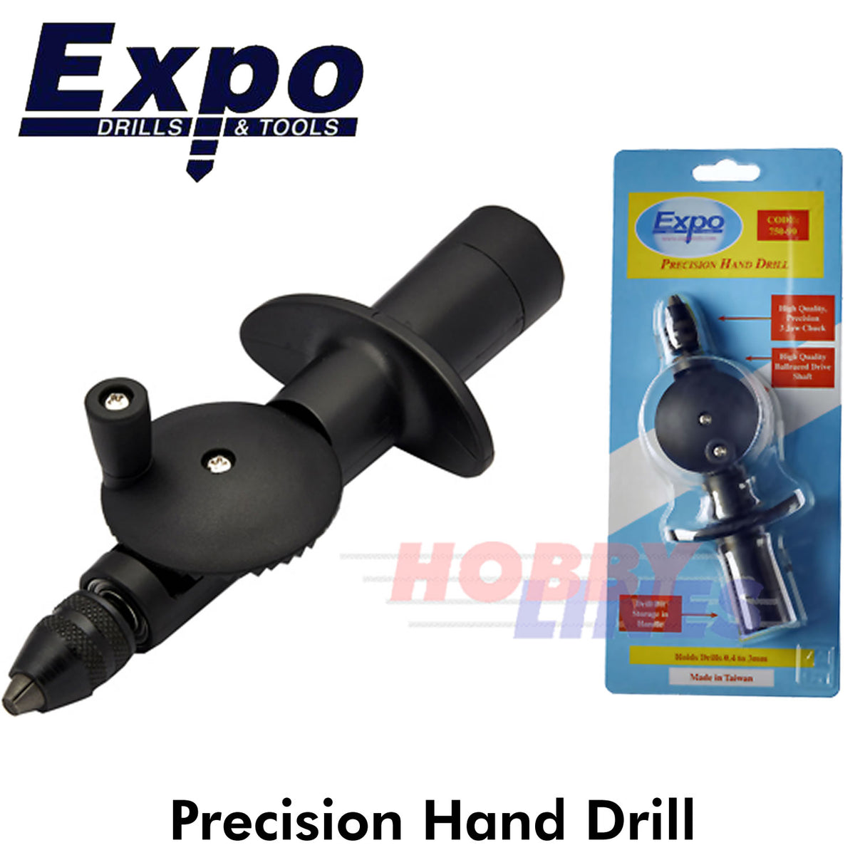 Precision Hand Drill Mini Jacobs Chuck 0.4-3mm Craft Model Tool Expo Tools 75090
