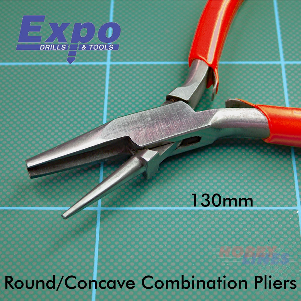Pro Pliers ROUND/CONCAVE 130mm with double leaf spring 75610 EXPO TOOLS