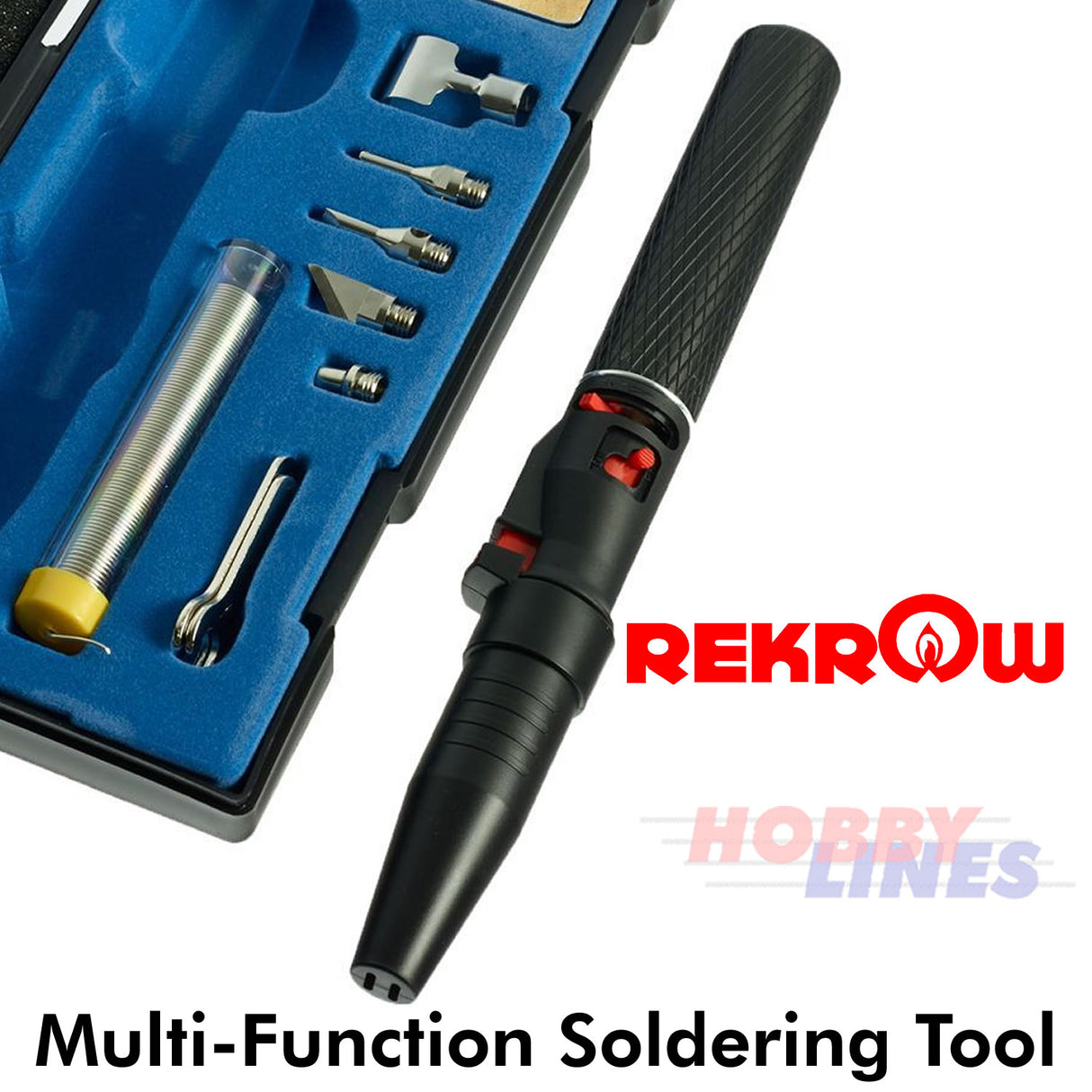 Gas Soldering Iron 5in1 Set Auto Butane Torch Naked Flame Welding Rekrow RK3114