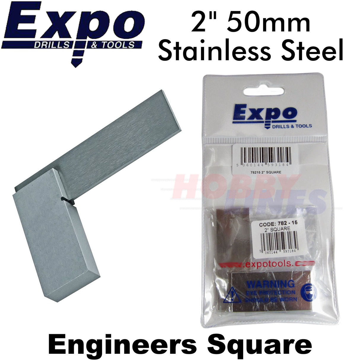 ENGINEERS TRI SQUARE Right Angle 90° Straight Edge Stainless Steel 2" 50mm Tool