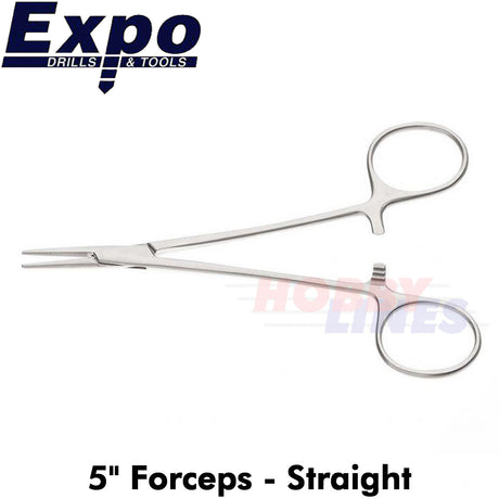 5" FORCEPS - Straight Box Jointed Stainless Steel Expo Tools 79090