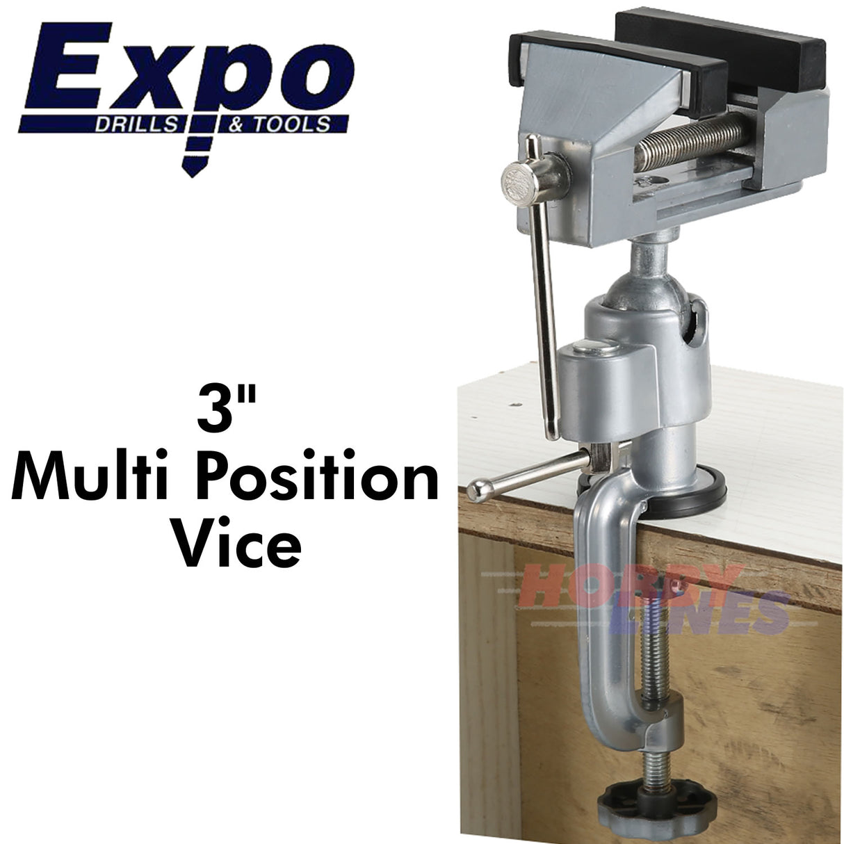 Bench Vice 3" jaws, 2" capacity w.Table Clamp model engineer's Expo Tools 79521