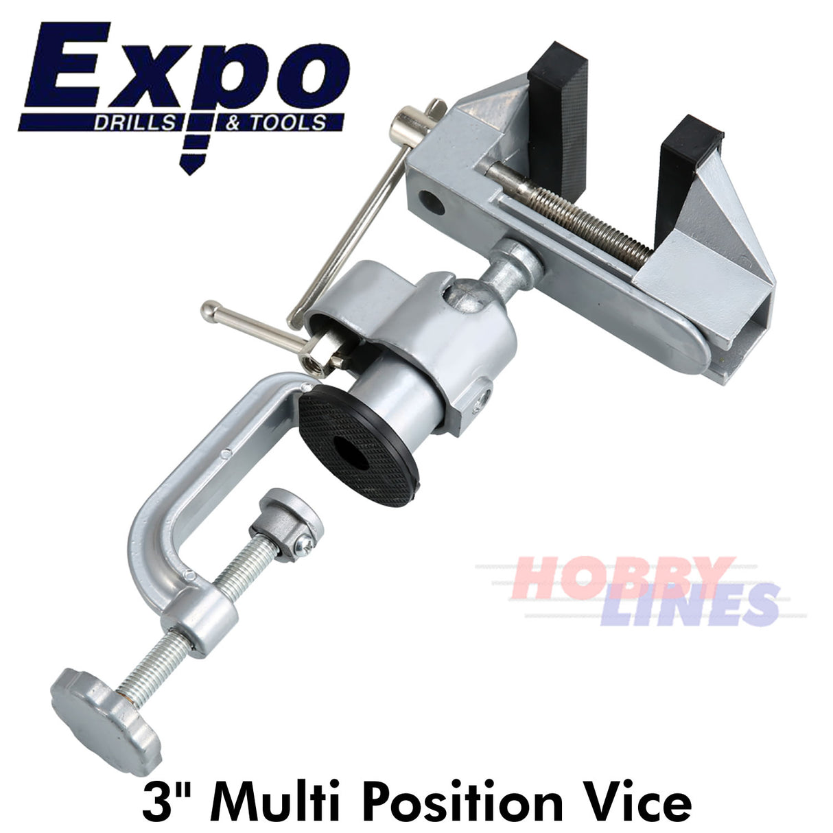 Bench Vice 3" jaws, 2" capacity w.Table Clamp model engineer's Expo Tools 79521