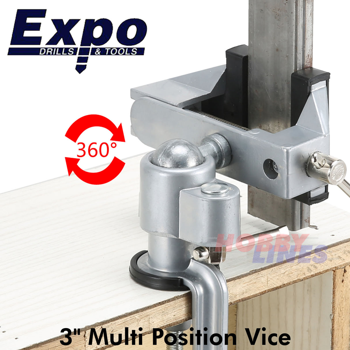 Bench Vice 3" jaws, 2" capacity w.Table Clamp model engineer's Expo Tools 79521