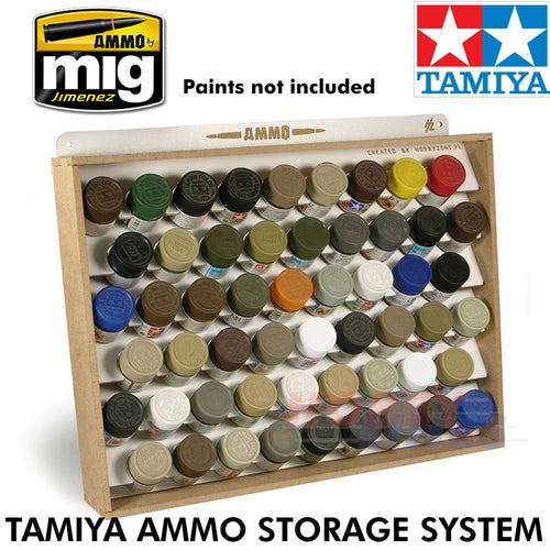 TAMIYA/MR COLOR AMMO STORAGE SYSTEM 54 x 34mm bottles AMMO Mig Jimenez Mig8014